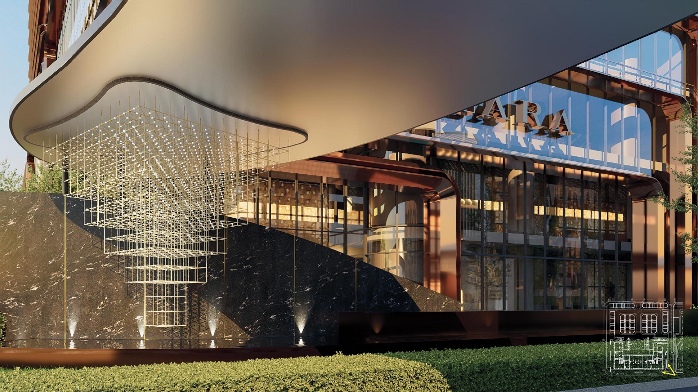 Cổng chào thiết kế sang trọng hiện đại tại Rivea Residences