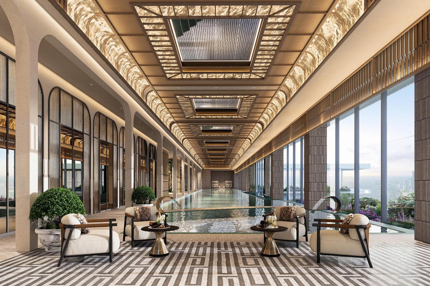 Hồ bơi nội khu dự án Rivea Residences